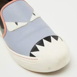 Fendi Multicolor Leather Monster Slip On Sneakers Size 38