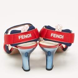 Fendi Multicolor Canvas Ankle Strap Sandals Size 39