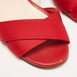 Fendi Multicolor Canvas Ankle Strap Sandals Size 39