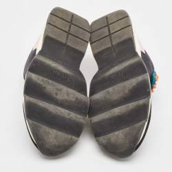 Fendi Multicolor Fabric and Leather Stud Embellished Slip On Sneakers Size 40