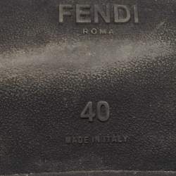 Fendi Multicolor Fabric and Leather Stud Embellished Slip On Sneakers Size 40