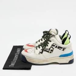 Fendi Multicolor Leather and Mesh T-Rex Low Top Sneakers Size 39