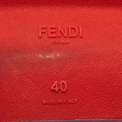 Fendi Brown Knit Fabric Rockoko Low Top Sneakers Size 40