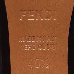 Pre Owned Fendi Yellow Patent Leather Chameleon Block Heel Sandals Size 40.5 