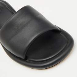 Pre Owned Fendi Black Leather Baguette Slide Sandals Size 42