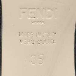 Pre Owned Fendi Metallic Grey Chameleon Wing Tip Ankle Strap Pumps Size 35