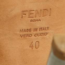 Fendi Tri Color Patent Leather T- Strap Fendista Platform Sandals Size 40