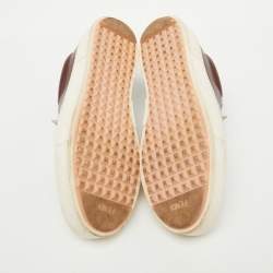 Fendi Multicolor Leather Face Motif Slip On Sneakers Size 37.5