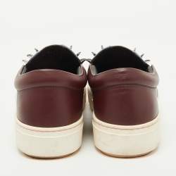 Fendi Multicolor Leather Face Motif Slip On Sneakers Size 37.5