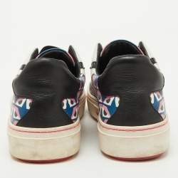 Fendi Multicolor Bug Eye Print Leather Slip On Sneakers Size 38