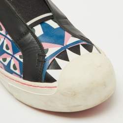 Fendi Multicolor Bug Eye Print Leather Slip On Sneakers Size 38