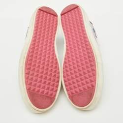 Fendi Multicolor Bug Eye Print Leather Slip On Sneakers Size 38