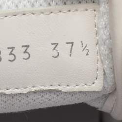 Pre Owned حذاء رياضي فندي فيندي-فيلا مانيا شعار جلد ومطاط أبيض فاتح منخفض من أعلى مقاس 37.5