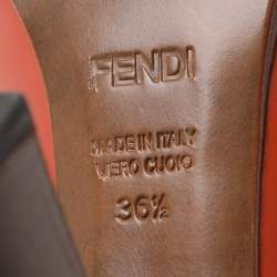 Fendi Orange Patent Leather B Buckle Pumps Size 36.5