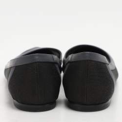 Fendi Black/Blue Mesh And Leather Colibri Ballet Flats Size 37