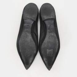 Fendi Black/Blue Mesh And Leather Colibri Ballet Flats Size 37