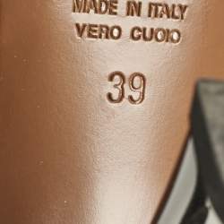 Fendi Brown Zucca Mesh and Canvas Colibri Slingback Pumps Size 39
