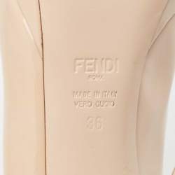 Pre Owned Fendi Beige Patent Leather Platform Peep Toe  Pumps Size 36
