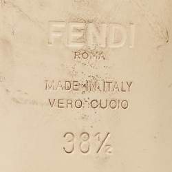 Fendi Beige Mesh Crystal Embellished Colibri Mules Size 38.5