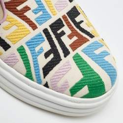 Fendi Multicolor Canvas FF Vertigo Slip On Sneakers Size 39