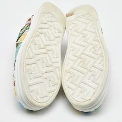 Fendi Multicolor Canvas FF Vertigo Slip On Sneakers Size 39
