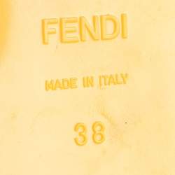 Fendi Yellow Jelly Peep Toe Ankle Strap Flat Sandals Size 38