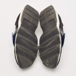 Fendi Black Knit Fabric Rockoko Low Top Sneakers Size 37