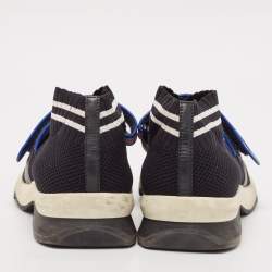 Fendi Black Knit Fabric Rockoko Low Top Sneakers Size 37