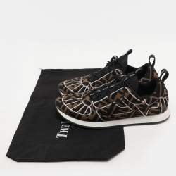 Fendi Brown/Black Zucca Fabric FFreedom Sneakers Size 37.5