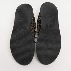 Fendi Brown/Black Zucca Fabric FFreedom Sneakers Size 37.5