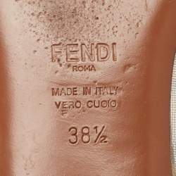 Fendi Brown/White Zucca Mesh And Leather Colibri Ballet Flats Size 38.5