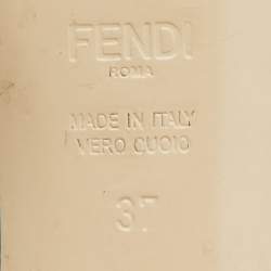 Fendi Brown Zucca Velvet Open Toe Slide Sandals Size 37