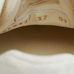 Fendi White/Beige Canvas and Suede Fendi Match Low Top Sneakers Size 37