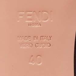 Fendi Red/Brown Leather Flowerland CrissCross Slide Sandals Size 40