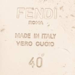 Fendi Grey/Black Canvas and Leather FF Flat Slide Size 40