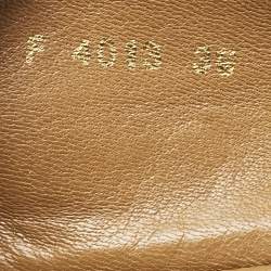 Fendi Beige Leather Let's Dance Bow Ballet Flats Size 39