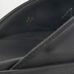 مملوكة مسبقًا Fendi Black Leather Fendigraphy Flat Slides Size 37