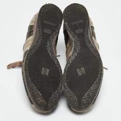 مملوكة مسبقًا حذاء رياضي فندي أف أف بالشعار رباط علوي كانفاس بني مقاس 38