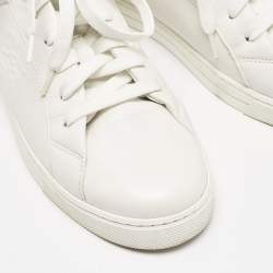 Pre Owned Fendi White Leather Lace Up Sneakers Size 36.5