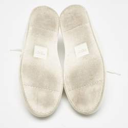 Pre Owned Fendi White Leather Lace Up Sneakers Size 36.5