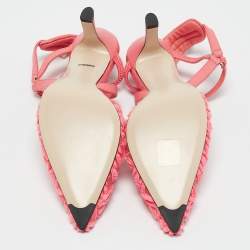 Fendi Pink FF Velvet Colibri Slingback Pumps Size 35
