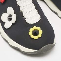Fendi Black Neoprene Flowerland Slip On Sneakers Size 39