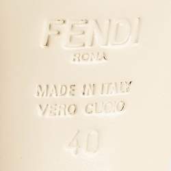Fendi Beige Patent Leather Open Toe Ankle Strap Sandals Size 40