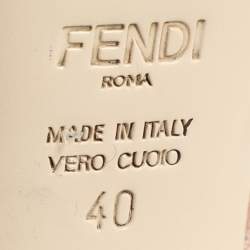 Pre Owned Fendi Beige Zucca Mesh and Leather Colibri Pointed Toe Pumps Size 40