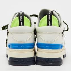 Fendi Multicolor Leather and Mesh FF Chunky Lace Up Sneakers Size 38