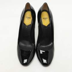 Pre Owned Fendi Black Patent Leather Pumps Size 40.5