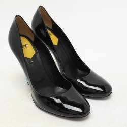 Pre Owned Fendi Black Patent Leather Pumps Size 40.5