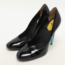 Pre Owned Fendi Black Patent Leather Pumps Size 40.5