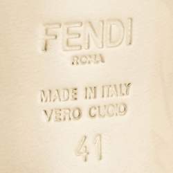 Fendi Two Tone Blue Leather Cut Out Ankle Strap Sandals Size 41