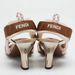Pre Owned Fendi Multicolor Fabric Colibri Slingback Sandals Size 37.5